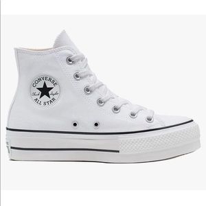 White Platform Converse Size 8